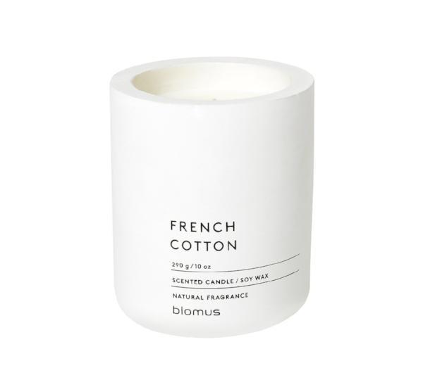 Blomus Scented Candle in Concrete Container, Lily White French Cotton