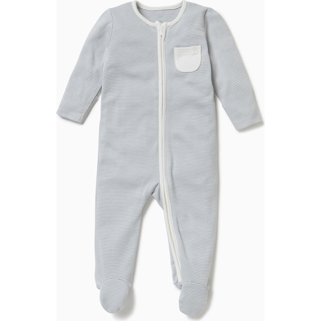 Baby  Footed Pajamas, Blue Stripe