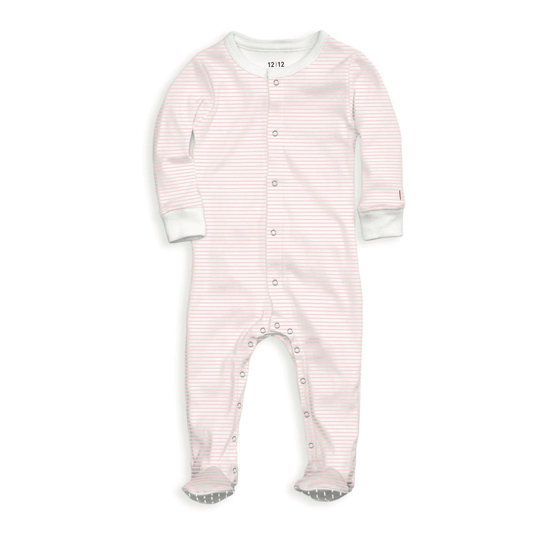 Baby Footed Pajamas, Pink Stripe