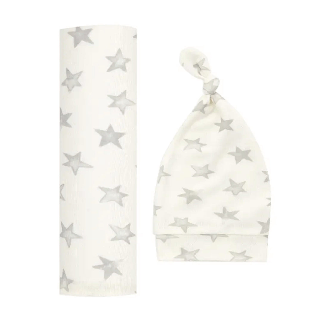 Star Swaddle & Hat Set