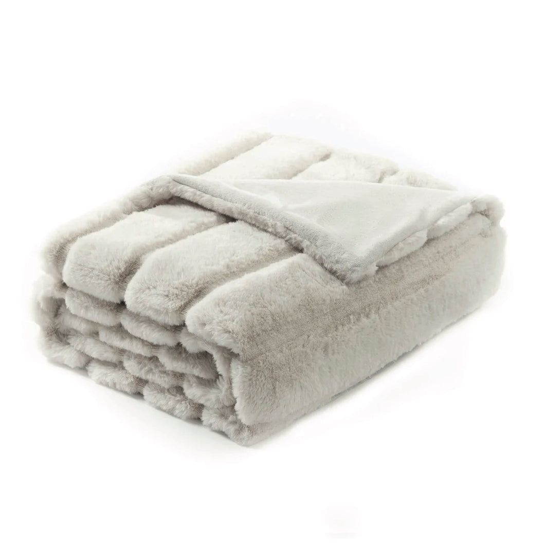 Cozy Bliss Plush Blanket, Cream